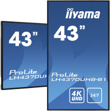 iiyama LH4370UHB-B1 43" profesionální 4K UHD digital signage displej s vysokým jasem 700 cd/m2 a dobou provozu 24/7
