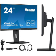 Monitor iiyama ProLite XUB2492HSU-B5 24" IPS LED 75Hz VGA/HDMI/DP USB Hub FlickerFree