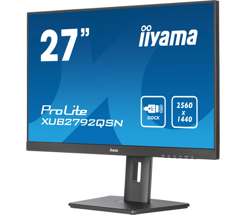 Monitor iiyama ProLite XUB2792QSN-B5 WQHD IPS LED 4ms 75Hz /USB-C HDMI DP/ Vestavěná dokovací stanice USB-C PD/LAN