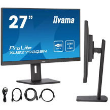 Monitor iiyama ProLite XUB2792QSN-B5 WQHD IPS LED 4ms 75Hz /USB-C HDMI DP/ Vestavěná dokovací stanice USB-C PD/LAN