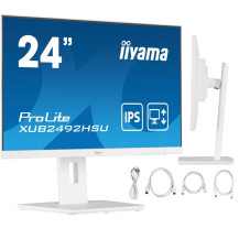 Monitor iiyama ProLite XUB2492HSU-W5 24" IPS LED 4ms 75Hz /HDMI DP VGA/ FlickerFree Bílý