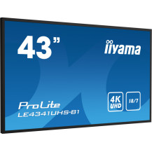 Monitor iiyama ProLite LE4341UHS-B1 43" IPS LED, 4K, 18/7 Digital Signage, 1xVGA, 3xHDMI