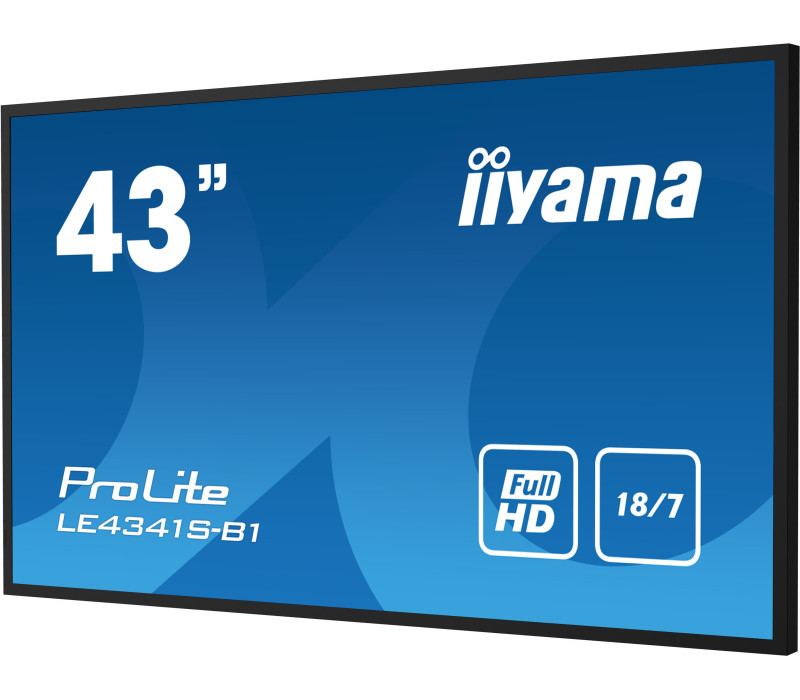 Monitor iiyama ProLite LE4341S-B1 43" IPS LED, FHD, 18/7 Digital Signage, 1xVGA, 3xHDMI