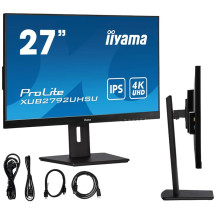 Monitor iiyama ProLite XUB2792UHSU-B5 27" IPS LED, 4K /DVI, HDMI, DP/ FlickerFree, BlueLightReducer, HubUSB