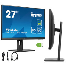 Monitor iiyama ECO ProLite XUB2763HSU-B1 27" IPS LED 100Hz /HDMI DisplayPort/ hub USB, HAS, Eye Safe, Eye Comfort
