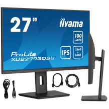 Monitor iiyama ProLite XUB2793QSU-B6 27" IPS WQHD IPS LED 100Hz 1ms /HDMI, DisplayPort/ hub USB