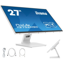 Bílý dotykový monitor iiyama ProLite T2752MSC-W1 27" IPS LED /HDMI, DisplayPort/ Reproduktory, povrchová úprava NANO