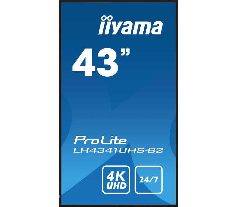 Monitor iiyama ProLite LH4341UHS-B2 43" IPS LED, 4K, 24/7 Digital Signage, 1xVGA, 3xHDMI, Głośniki