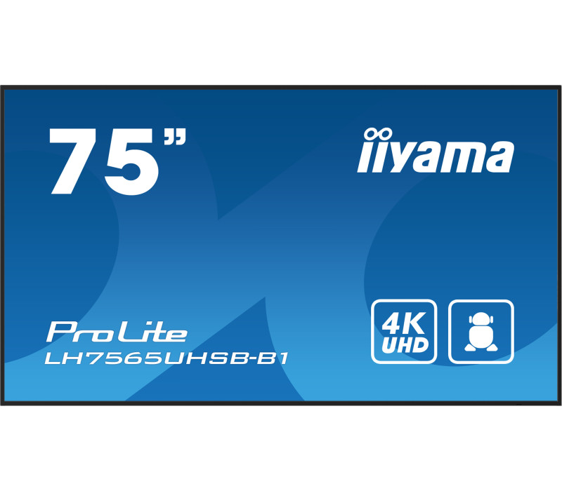 Monitor DS iiyama ProLite LH7565UHSB-B1 75" 4K IPS LED, 24/7, CMS iisignage2, Android11, Eshare, 800cd, WiFi, Lan, HDMI, DP