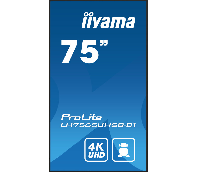 Monitor DS iiyama ProLite LH7565UHSB-B1 75" 4K IPS LED, 24/7, CMS iisignage2, Android11, Eshare, 800cd, WiFi, Lan, HDMI, DP