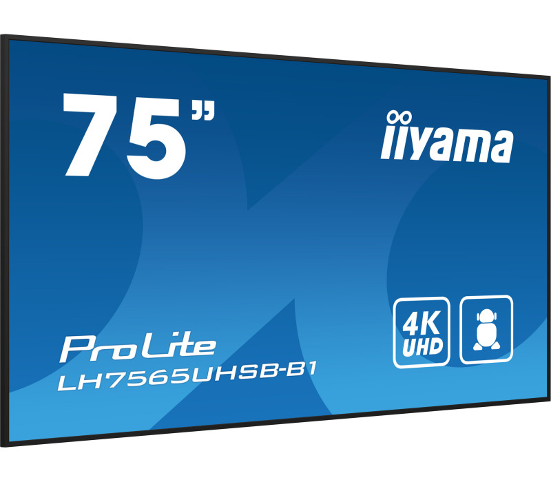 Monitor DS iiyama ProLite LH7565UHSB-B1 75" 4K IPS LED, 24/7, CMS iisignage2, Android11, Eshare, 800cd, WiFi, Lan, HDMI, DP