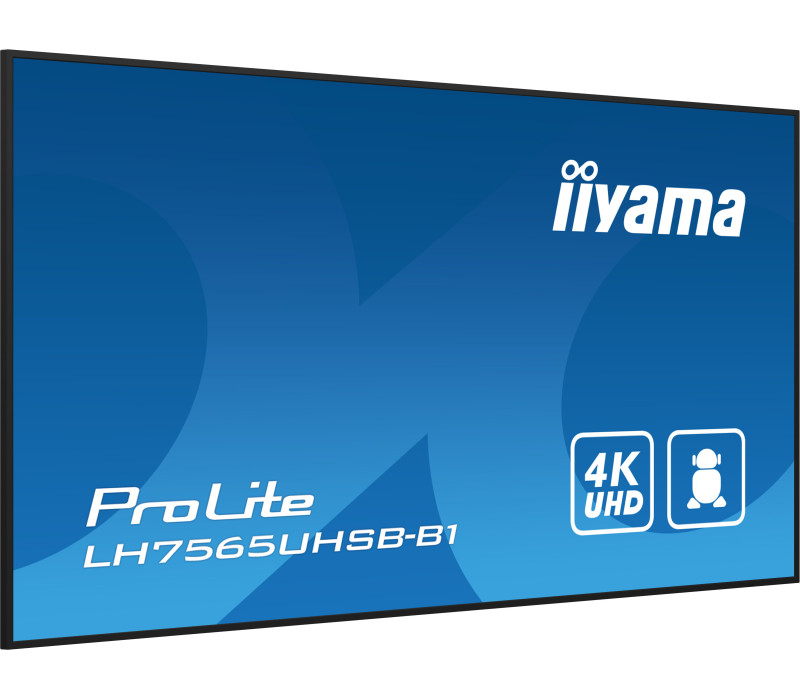 Monitor DS iiyama ProLite LH7565UHSB-B1 75" 4K IPS LED, 24/7, CMS iisignage2, Android11, Eshare, 800cd, WiFi, Lan, HDMI, DP