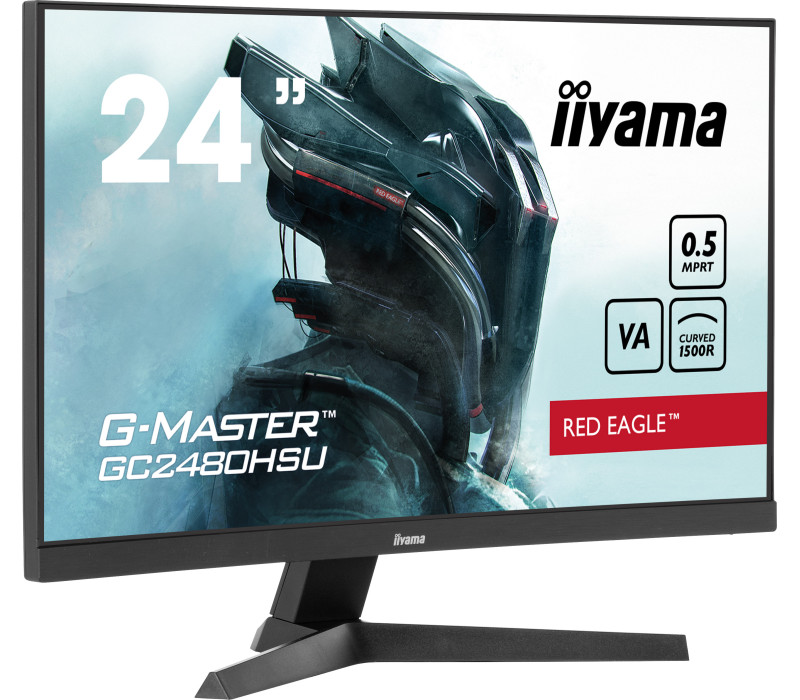 iiyama G-Master GC2480HSU-B1 Red Eagle 24" zakřivený VA LED monitor, 180 Hz, 0,5 ms, /2xHDMI, DP/ AdaptiveSync HDR