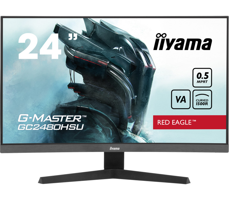 iiyama G-Master GC2480HSU-B1 Red Eagle 24" zakřivený VA LED monitor, 180 Hz, 0,5 ms, /2xHDMI, DP/ AdaptiveSync HDR