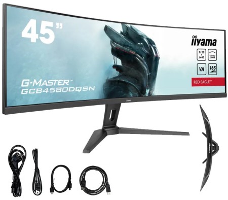 Monitor iiyama G-Master GCB4580DQSN-B1 45" VA LED HDR DQHD bent 0,8 ms 165Hz /HDMI DP/ USB hub, FlickerFree, USB-C dock