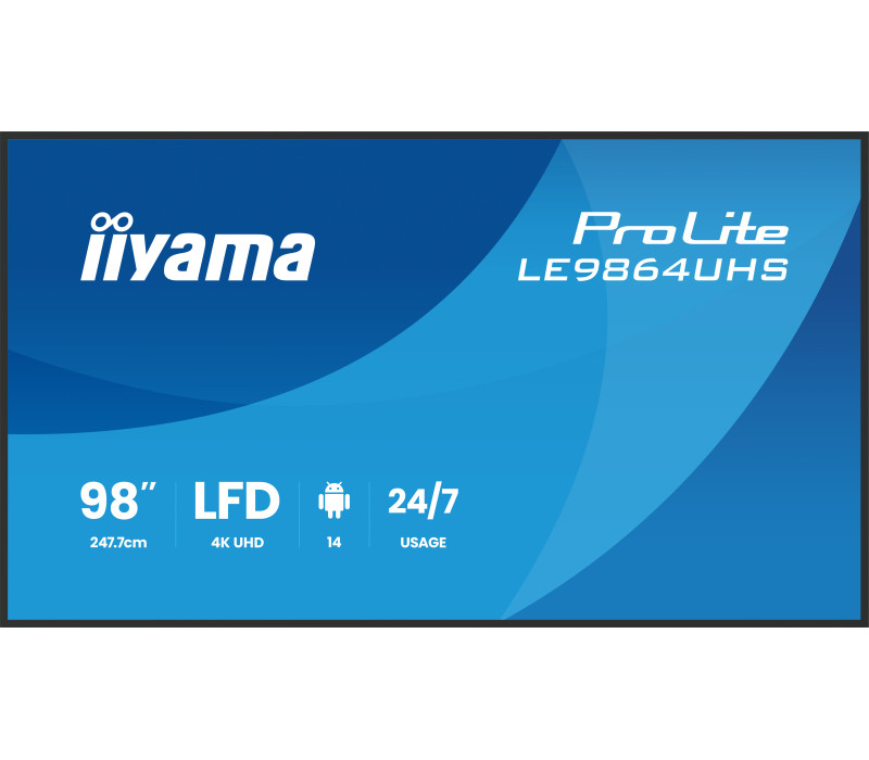 Prezentační monitor 98" iiyama DS LE9864UHS-B1AG, 4K VA LED, USB-C, iiSignage² (CMS), iiControl (DMS), iiShare , 24/7