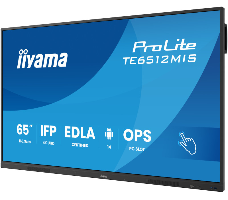 Interaktivní monitor iiyama TE6512MIS-B4AG 65" VA DLED 4K 8/128GB iiware13e, Android14 EDLA, WiFi6, Lan, DMS, 24/7