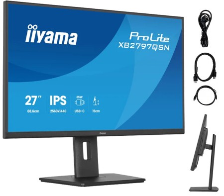 iiyama ProLite XB2797QSN-B1 27" IPS WQHD LED 1ms 75Hz /USB-C HDMI DP/ LAN Dokovací stanice FlickerFree monitor