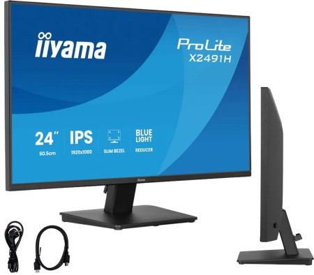 24" monitor iiyama ProLite X2491H-B1 IPS LED (HDMI, DP) 1ms 120Hz AdaptiveSync