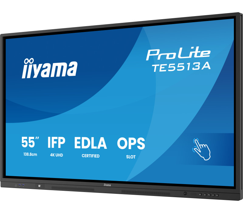 Interaktivní monitor iiyama 55" TE5513A-B3AG 4K IPS LED, Android 14+EDLA, iiShare, DMS, WiFi 6E, USB-C, NFC, PureTouch-IR+