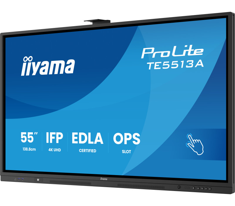 Interaktivní monitor iiyama 55" TE5513A-B3AG 4K IPS LED, Android 14+EDLA, iiShare, DMS, WiFi 6E, USB-C, NFC, PureTouch-IR+