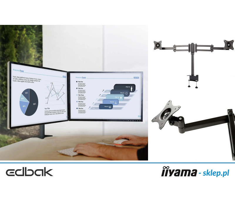 Edbak SV06c-B Stolní držák s ramenem pro dva 19-27" monitory