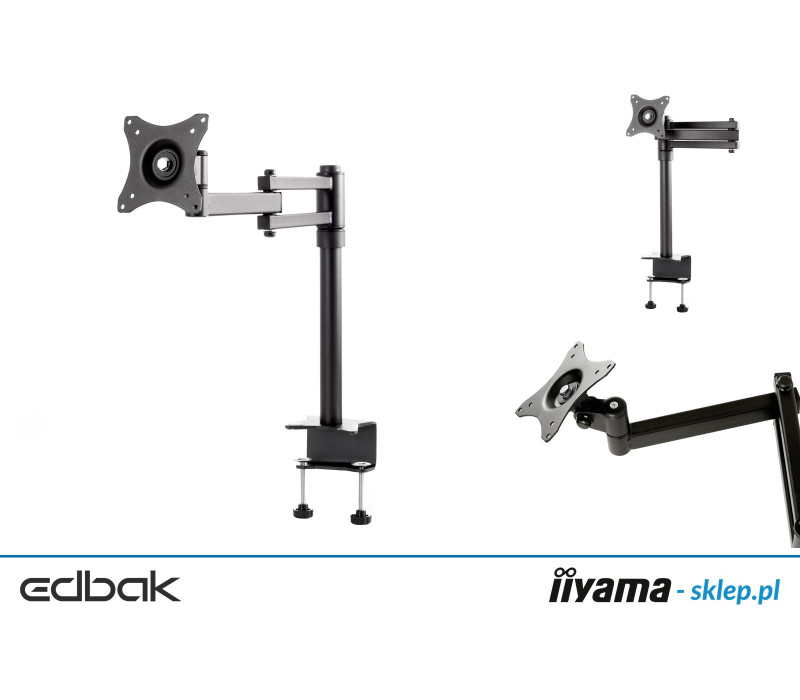 Edbak SV04c-B Stolní držák s dvojitým ramenem pro 10-29" monitor, černý