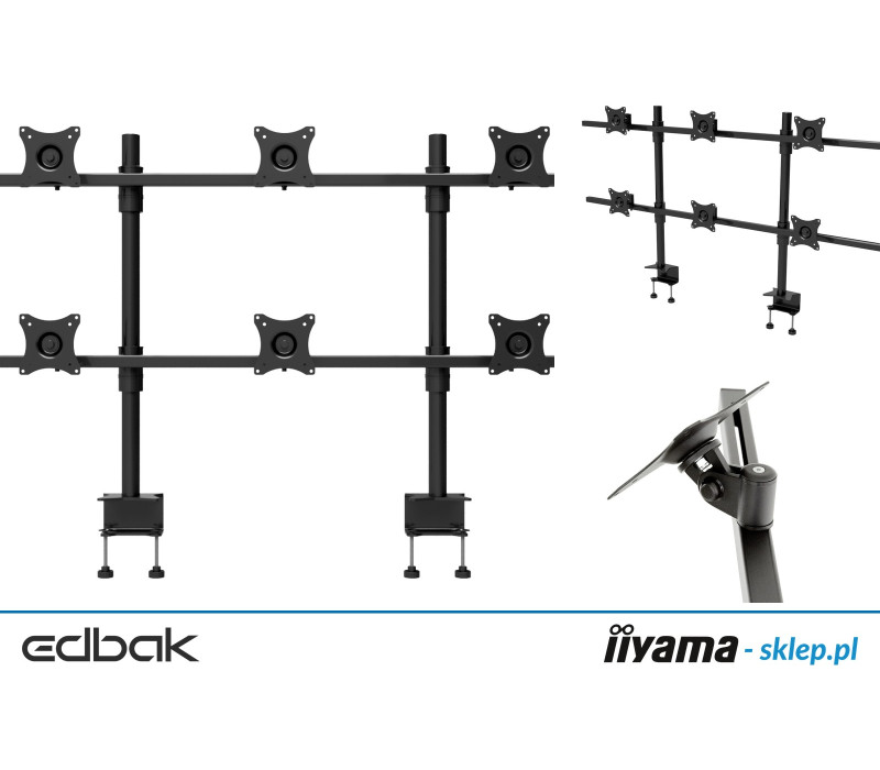 Edbak SV16c-B Stolní držák pro šest 19-27" monitorů