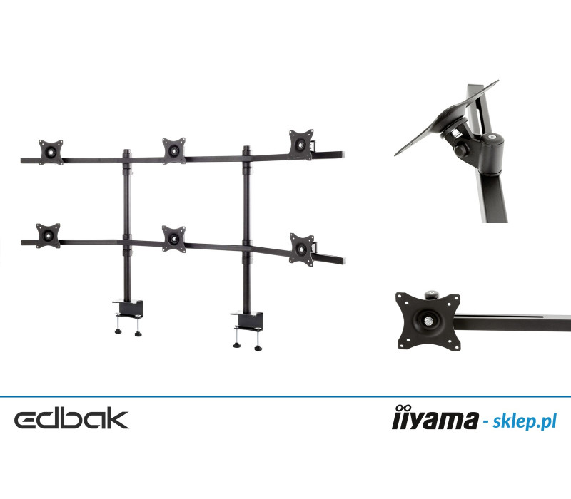 Edbak SV17c-B Stolní držák pro šest 19-27" monitorů