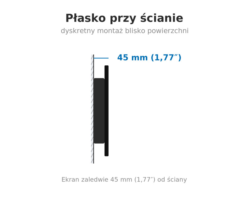 Edbak PWB3c-B Univerzální pevný nástěnný držák pro vertikální montáž obrazovky 40-75".