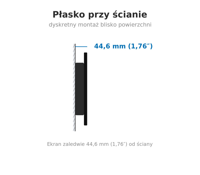 Edbak TWB3c-B Univerzální pevný nástěnný držák pro vertikální montáž obrazovky 65-86".