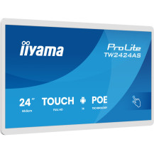 Bílý interaktivní monitor iiyama 24" TW2424AS-W3P FHD, Android 14 s GMS, Wi-Fi, LAN, PoE, iiSignage², 24/7
