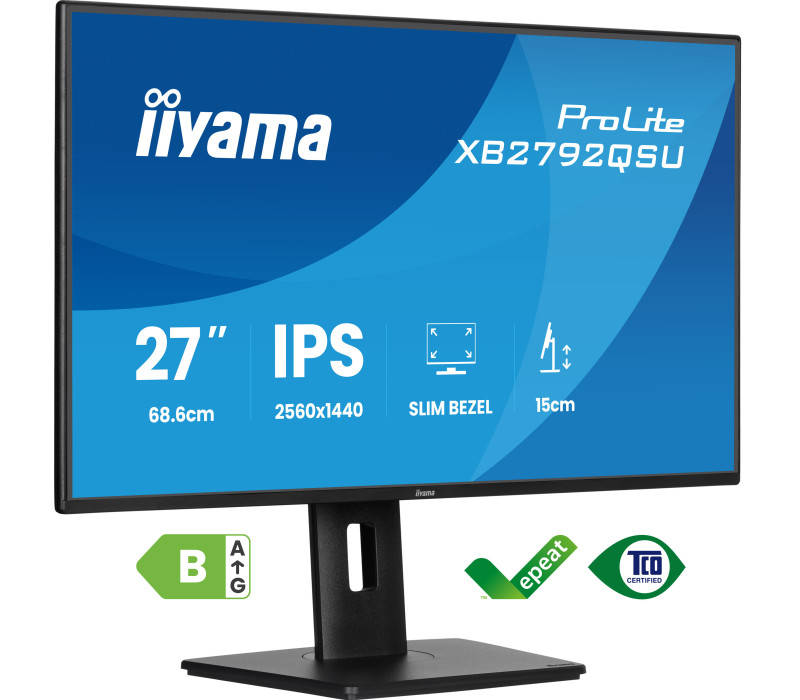 iiyama ProLite XB2792QSU-B1 27" IPS WQHD LED 120Hz /HDMI, DP/ FlickerFree, EyeSafe, Eye Comfort, HAS monitor