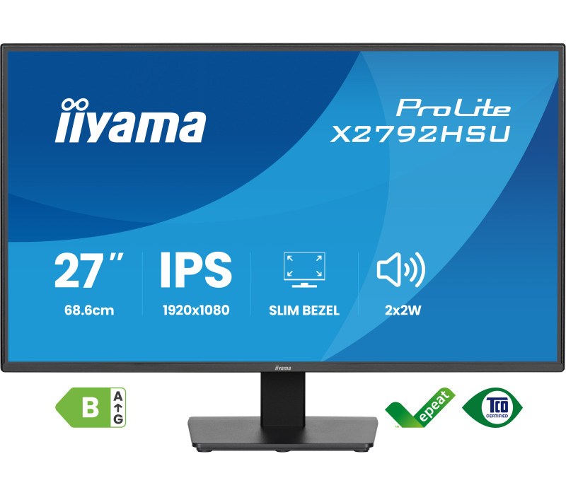 27" monitor iiyama ProLite X2792HSU-B1 IPS LED 120Hz /HDMI, DP/ FlickerFree, EyeSafe, Eye Comfort