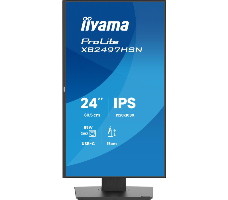 Monitor iiyama ProLite XB2497HSN-B1 24" IPS LED 1ms 100Hz /HDMI DP/ Wbudowana stacja dokująca USB-C, FlickerFree