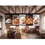 Sestava Menu Board 5×55" iiyama LH5566UHSB na výšku – stropní držák EDBAK – malá restaurace