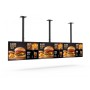 Sestava Menu Board 3×55" iiyama LH5566UHSB na šířku – stropní držák EDBAK – sestava